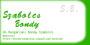 szabolcs bondy business card